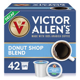 Victor Allen's Coffee decaf donut shop pods ready for a smooth morning.