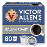 Victor Allen's Italian Roast pods packaging for quick Keurig brewing
