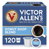 Victor Allen's Donut Shop Blend box showing a smooth medium roast option