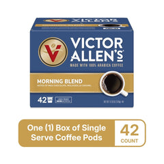 Victor Allen's Morning Blend mug with steam indicating a smooth, inviting cup.