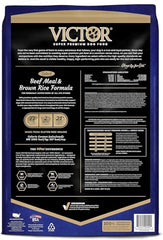 VICTOR beef meal dry dog food bag with label