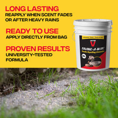 Victor Snake-A-Way granules creating a protective fence around garden