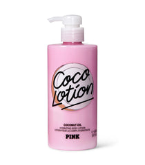 Victoria's Secret Pink Coco Hydrating Body Lotion bottle with coconut oil for deep moisture