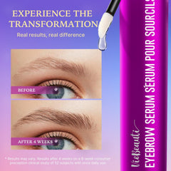 VieBeauti Eyebrow Growth Serum wand applying precision on brows for even coverage.