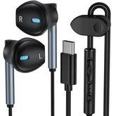 VIFIGEN USB-C wired earbuds in compact black design for portable listening.