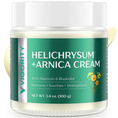 Vigority Arnica Bruise Cream jar 3.4oz shows targeted calm and quick absorption