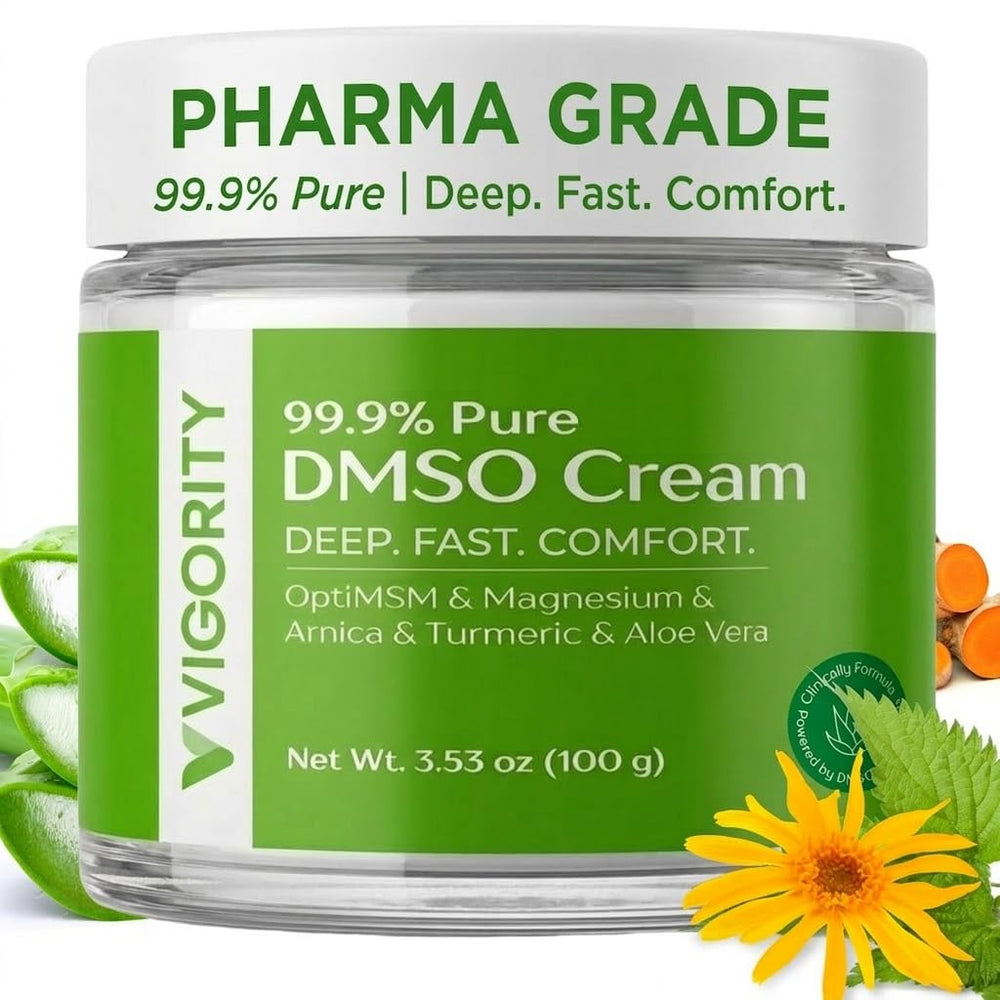 Vigority DMSO Cream being applied to skin for targeted comfort