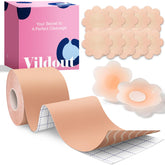Vildout Boob Tape Kit roll demonstrates lift for backless looks.