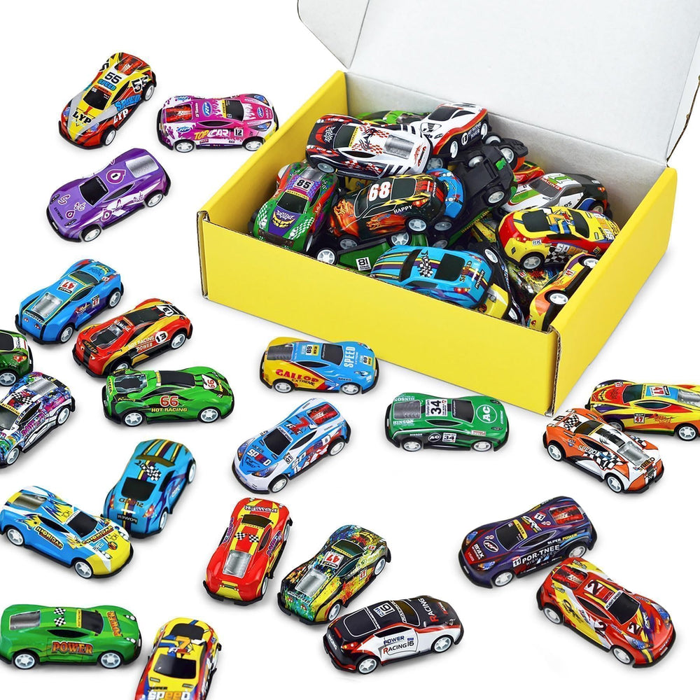 Vileafy 30 mini race cars packaging view for classroom prizes