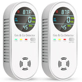 Vilfet 4-in-1 detector front display shows CO, gas, temp, and humidity at a glance