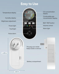 Vilfet CO detector battery backup compartment for power outages