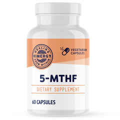 Vimergy 5-MTHF capsules in bottle front for daily energy support