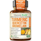 Vimerson Health Quercetin Bromelain Turmeric capsules bottle for immune support and daily wellness.