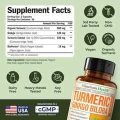 Vimerson Health USA-made facility label on bottle: safety and quality.