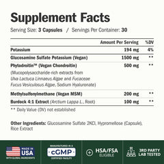 Vimerson Health vegan glucosamine tablets highlighting plant-based joint care.