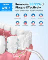 VIMMK Water Flosser 9 nozzles set for versatile cleaning around braces