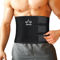 VIMUSFUN Waist Trimmer Belt front closure providing secure fit during workouts.