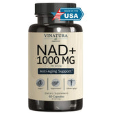 VINATURA NAD 1000mg bottle on countertop for daily vitality
