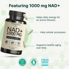 VINATURA NAD 1000mg dosage information on bottle label