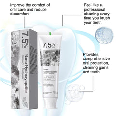 Vingtank toothpaste foam closeup emphasizes gentle cleansing for sensitive teeth.