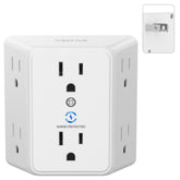 VINTAR 2-to-3 prong adapter front view enables six-device charging