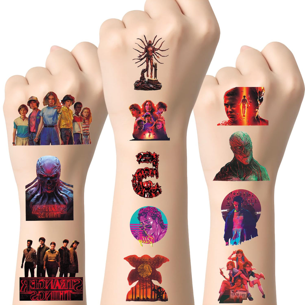 VINYUSE Stranger Things tattoos pack with 40 sheets for themed party fun
