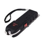 VIPERTEK VTS-989 stun gun with LED flashlight in hand.