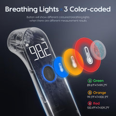Viproud color-coded guidance buttons for quick fever assessment.