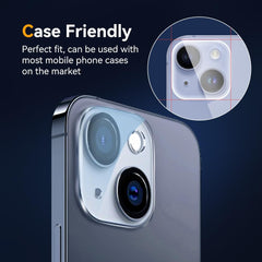 Vipsent 6.7 inch protector installation close up for iPhone 15 Plus 14 Plus