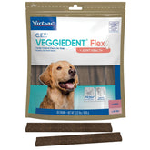 Virbac C.E.T. VeggieDent Flex large dental chew cleans teeth from front to back for better oral health.