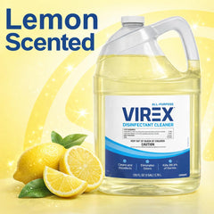 VIREX bathroom sink being cleaned with fresh lemon scent.