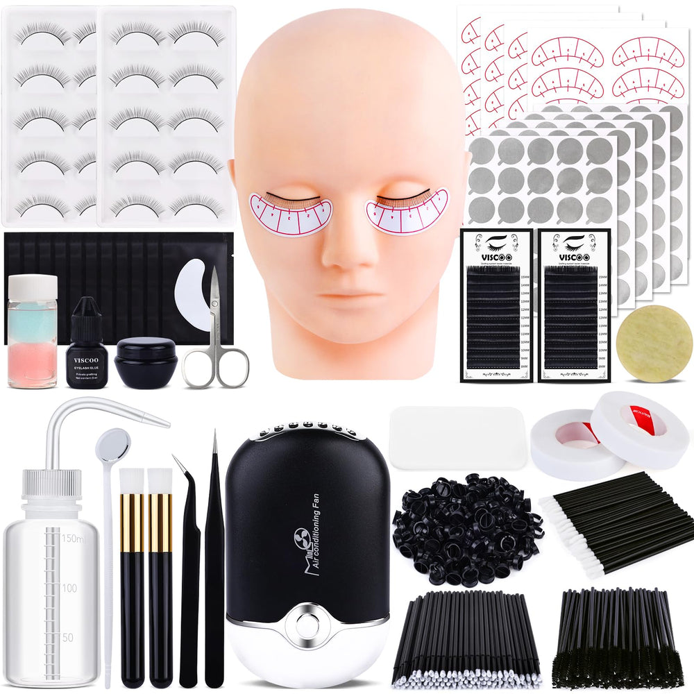 VISCOO eyelash extension mannequin head for realistic practice and technique refinement