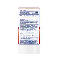Visine red eye bottle front highlights portable 0.5 oz size for on-the-go use