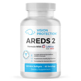 Vision Protection AREDS 2 bottle label shows the trusted eye vitamin for daily ocular support.