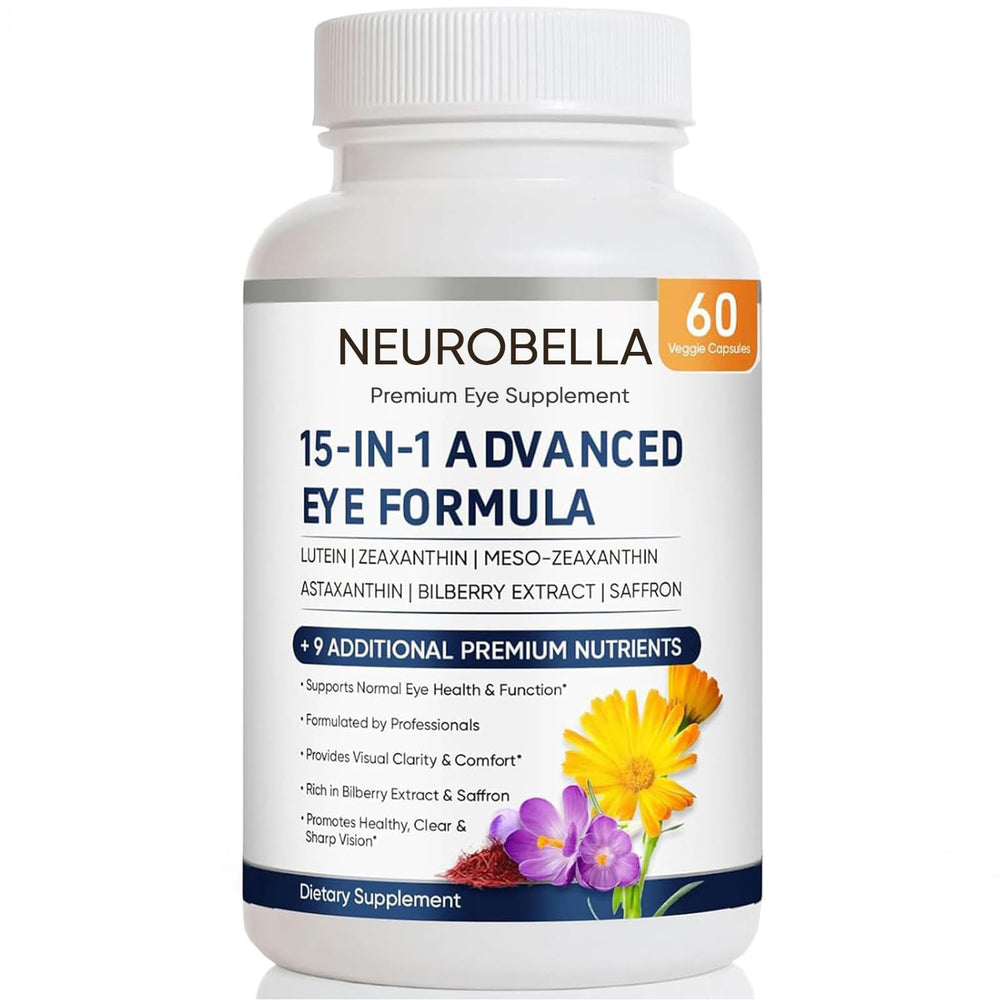 Visiovance Neurobella eye formula bottle with capsules for daily eye wellness