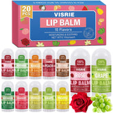 VISRIE 20-pack mini lip balms in assorted flavors for on-the-go moisture