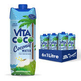Vita Coco Original coconut water bottle front shows tropical refreshment for on-the-go hydration.
