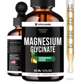 Vita Guard magnesium glycinate liquid drops bottle in pineapple flavor for daily use