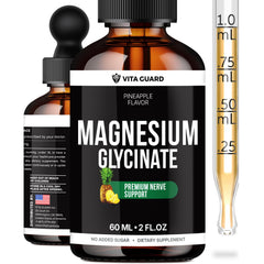 Vita Guard magnesium glycinate liquid drops bottle in pineapple flavor for daily use