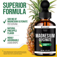 Pineapple flavored liquid bottle of Vita Guard magnesium glycinate