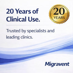 Vita Sciences Migravent capsules pack highlighting convenient daily soft-gels.