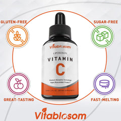Vitablosom liposomal vitamin C 2000mg sunflower phospholipids ingredient label highlights quality.