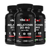 Vitabod Melatonin 20 mg fast-dissolve berry-flavor tablets in bottle for convenient night support