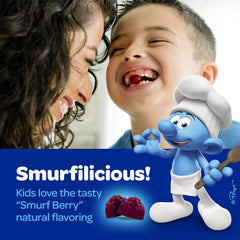 VITABURST Smurfs Focus Gummies child eating a gummy for concentration.