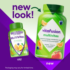Close-up of berry-flavored Vitafusion gummies for a tasty daily boost.
