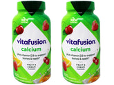 Vitafusion calcium gummies bottle highlighting natural fruit flavors for daily wellness