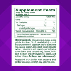 Vitafusion Vitamin D3 Gummies bottle front showing packaging and daily dose.
