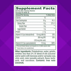 Vitafusion GLP-1 Support gummies highlight 6g fiber per serving.