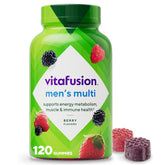 Vitafusion men's gummy bottle with berry flavor supports daily wellness