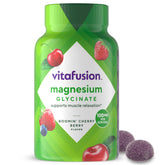 Vitafusion Magnesium Glycinate Gummies bottle on shelf for daily magnesium.